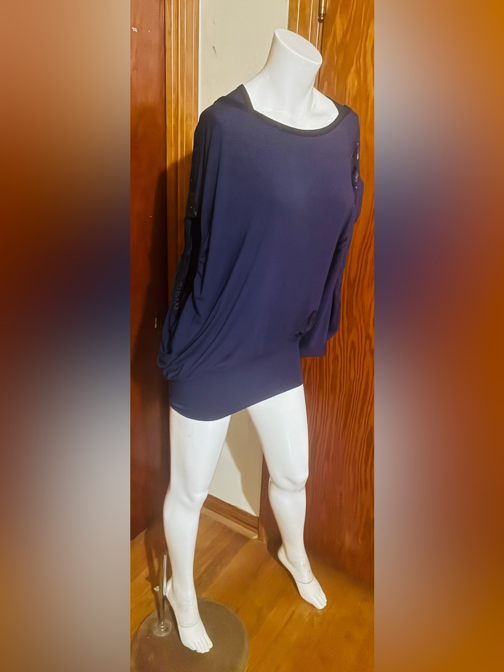 Salvage Brand Edgy Purple Open Back Top / Mini Dress - Size Small